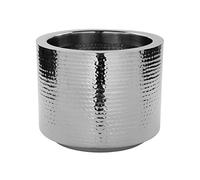 Fink Cache-pot à double paroi 28 x 22 cm en acier inoxydable martelé