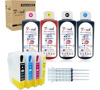 Fink Cartouche D'Encre Rechargeable Et Encre De Bouteille 4X100Ml Compatible Pour Epson 18Xl, Fonctionne Avec Expression Home Xp-30 Xp-102 Xp-202 Xp-302 Xp-402 Xp-105 Xp-402 Xp-305[ENC944250]