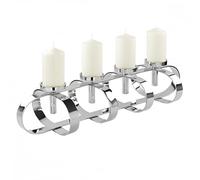 Fink Gorden 158022 Chandelier 4 Ampoules en Aluminium nickelé Argenté Longueur 85 cm Largeur 27 cm Hauteur 18 cm