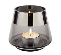 Fink Jona 116069 Photophore en Verre Gris 11 cm x 11 cm x 9 cm