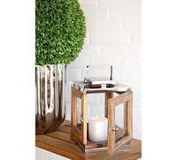 Fink Lanterne Toledo argent Bois d'acacia, acier inoxydable , verre Hauteur 25 cm