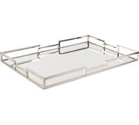 Fink plateau avec insert miroir Hommage argenté acier inoxydable, poli hauteur 5 cm