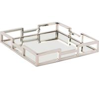 Fink plateau avec insert miroir Hommage argenté acier inoxydable, poli hauteur 5 cm