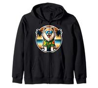 Finlandais Lapphund propriétaire de chien Summer Vibes Vacances Soleil Sweat à Capuche