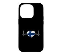 Finlande Drapeau Cœur Battant Scandinavie Vacances Coque pour iPhone 14 Pro