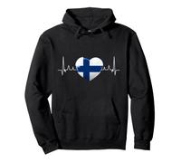 Finlande Drapeau Cœur Battant Scandinavie Vacances Sweat à Capuche