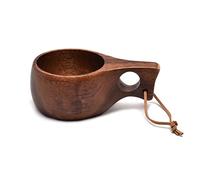 Finlande Kuksa Tasse à café portable Poignée en bois Lattes froides Corde Crochet Lait Tasse à lait Tasses à lait pour adultes Cadeau Bois à boire Tasse Finlande