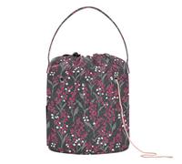 Finlande Lily of The Valley Gray Magenta Craft Bag Portable Crochet Knitting Bag for Knitting Kit bulto para manualidades