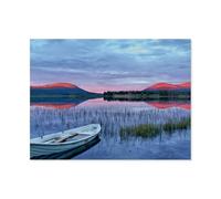 Finlande - Soleil de Minuit sur la Laponie，1000 Pièces Puzzle en Papier Créatif Éducatif Jigsaw Puzzle Jouet Anti-Stress pour Adultes Enfants Bricolage Jeux Parent-Enfant（38x26cm）-AT34