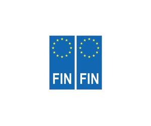 Finlande Suomi europe autocollant plaque - Angles : droits