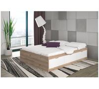FINLANDEK Lit scandinave VANKKA pour adulte en chêne blanc mat - L 140 x L 190 cm