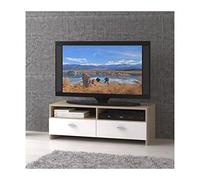 FINLANDEK Meuble TV HELPPO 95cm Blanc et décor Chene