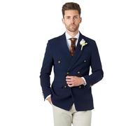 Finley - Veste croisée à Carreaux Prince de Charles Bleu Marine [BLZ-DB-Finley-Navy, UK/US 52 EU 62]