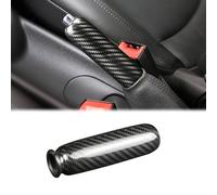 FINMOKAL Garniture de levier de frein à main en fibre de carbone véritable compatible avec BMW Mini Cooper R50 R53 R52 R55 R56 R57 R58 R59, noir