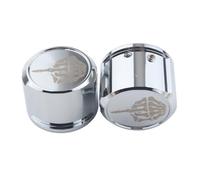 FINMOKAL Lot de 2 cache-écrous d'essieu chromés compatibles avec Harley Heritage Softail Dyna Touring Electra Street Glide Road King Sportster 1200 Fat Boy 2007-2024