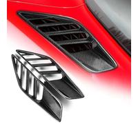 FINMOKAL Lot de 2 garnitures d'aération latérales arrière en fibre de carbone véritable compatibles avec Chevrolet Corvette C7 2014-2019, noir