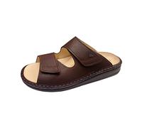 Finn Comfort Riad Classic Line 1505-742432 Mules en cuir lisse, café, semelle amovible, marron foncé, 45 EU Large