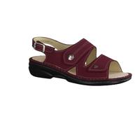 Finn Comfort Sandales Milos 2560-007527, rouge foncé, cuir nubuck, fermeture , semelle intérieure interchangeable, rouge, rouge, 38 EU Large