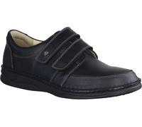 Finn Comfort Wicklow Mocassins pour hommes, confortables, noirs, en cuir, avec semelle amovible - Marques Finn Comfort, Noir, cuir (neymar)
