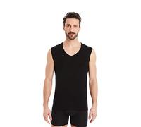 FINN Maillot de Corps Business pour Homme sans Manches avec Col V - sous-Maillot en Tissu Original Lenzing® Modal - Le Débardeur Parfait sous Une Chemise et Un Costume Noir M