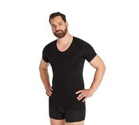 FINN Maillot de Corps de Compression sans Coutures pour Homme sans Coutures - T-Shirt Moulant à Manches Courtes - Body Shapewear Solide pour Homme Noir XL