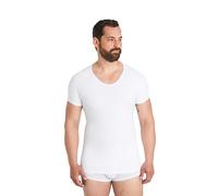FINN Maillot de Corps de Compression sans Coutures pour Homme sans Coutures - T-Shirt Moulant à Manches Courtes - Body Shapewear Solide pour Homme Blanc M