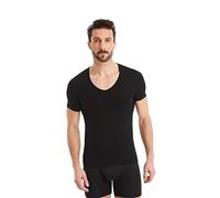 FINN Maillot de Corps Fonctionnel pour Hommes avec col en V - T-Shirt Anti-Transpiration Contre Les Taches de Sueur - sous-Maillot à Manches Courtes en Tissu Original Lenzing® Modal Noir XXL