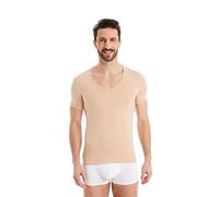 FINN Maillot de Corps Fonctionnel pour Hommes avec col en V - T-Shirt Anti-Transpiration Contre Les Taches de Sueur - sous-Maillot à Manches Courtes en Tissu Original Lenzing® Modal Nude S