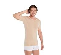 FINN T-shirt anti-transpiration pour hommes avec col rond et patchs intégrés aux aisselles pour la forte transpiration - maillot de corps contre les odeurs et les taches de sueur couleur peau nude 5XL