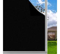 Finnez Film occultant pour fenêtre - Sans colle statique, anti-UV - 100 % bloquant la lumière - Pour la maison ou le bureau (noir, 75 x 200 cm)