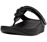 Fino Crystal-Cord Leather Toe-Post Sandals