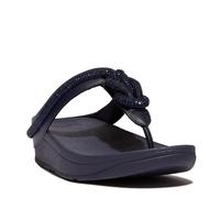 Fino Crystal-Cord Leather Toe-Post Sandals