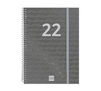 Finocam - Agenda 2022 semainier horizontal, de janvier 2022 à décembre 2022 (12 mois) E10-155 x 212 mm spirale Year noir italien