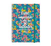 Finocam - Agenda 2022 semainier paysage de janvier 2022 à décembre 2022 (12 mois) E10 - 155 x 212 mm spirale Design Impossible Catalan