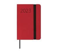 Finocam - Agenda 2023 Flexi lisse Semaine Vue horizontale janvier 2023 - Décembre 2023 (12 mois) Rouge Catalan