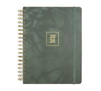 Finocam - Agenda 2026 1 Jour par page | Janvier - Décembre (12 mois) | Agenda B5 annuel 2026 avec élastique | Double spirale Couverture rigide Optimal - Emma - International