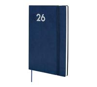 Finocam - Agenda 2026 Semaine sur 2 pages Présentation verticale | Janvier - Décembre | Agenda annuel 2026 avec élastique et signet en ruban tissé | Couverture souple Mara - Bleu - International