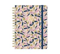 Finocam Agenda à spirale 2026 1 jour par page | janvier à décembre (12 mois) | Agenda annuel 2026 avec élastique | Couverture rigide You Feuilles en espagnol