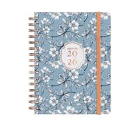 Finocam Agenda à spirale double 2026 1 jour par page | janvier à décembre (12 mois) | Agenda annuel 2026 avec élastique | Spirale double couverture dure You Cotton - Catalan