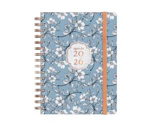 Finocam Agenda à spirale double 2026 1 jour par page | janvier à décembre (12 mois) | Agenda annuel 2026 avec élastique | Spirale double couverture dure You Cotton - Catalan