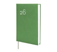 Finocam Agenda annuel 2026 1 jour par page de janvier à décembre (12 mois), couverture rigide rembourrée, vert, espagnol