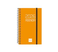 Finocam Agenda avec bloc-notes DuoBand 2026 Vue horizontale hebdomadaire janvier 2026 à décembre 2026 (12 mois) Noir Espagnol