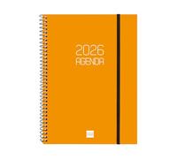 Finocam Agenda avec bloc-notes DuoUno 2026 Vue horizontale hebdomadaire janvier 2026 à décembre 2026 (12 mois) Noir espagnol