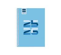 Finocam Agenda Cool Cours 2025/2026 Vue hebdomadaire horizontale Septembre 2025 à juin 2026 (année scolaire) + juillet et août résumés Bleu espagnol