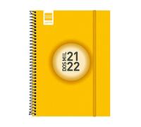 Finocam - Agenda espir Color 2021 2022 E10 - 155 x 212 Semainier paysage jaune espagnol