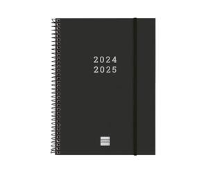 Finocam - Agenda Espiral 18 mois 2024-2025 Semaine sur 2 pages Présentation horizontale Juillet 2024-Décembre 2025 (18 mois) Noir International