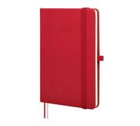 Finocam Agenda hebdomadaire 2026 horizontal de janvier à décembre (12 mois), avec élastique et 2 bandes pointues, couverture rigide, texture minimale, rouge, catalan