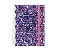 Finocam - Agenda Journalier 2023 Spirale Design Collection Janvier 2023 - Décembre 2023 (12 mois) Impossible International