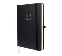 Finocam Agenda minimal 18 mois 2025/2026 Vue horizontale hebdomadaire juillet 2025 à décembre 2026 (18 mois), noir international