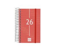 Finocam Agenda organiseur à fermeture éclair Clan 2026 semainier vertical janvier 2026 à décembre 2026 (12 mois) Noir espagnol